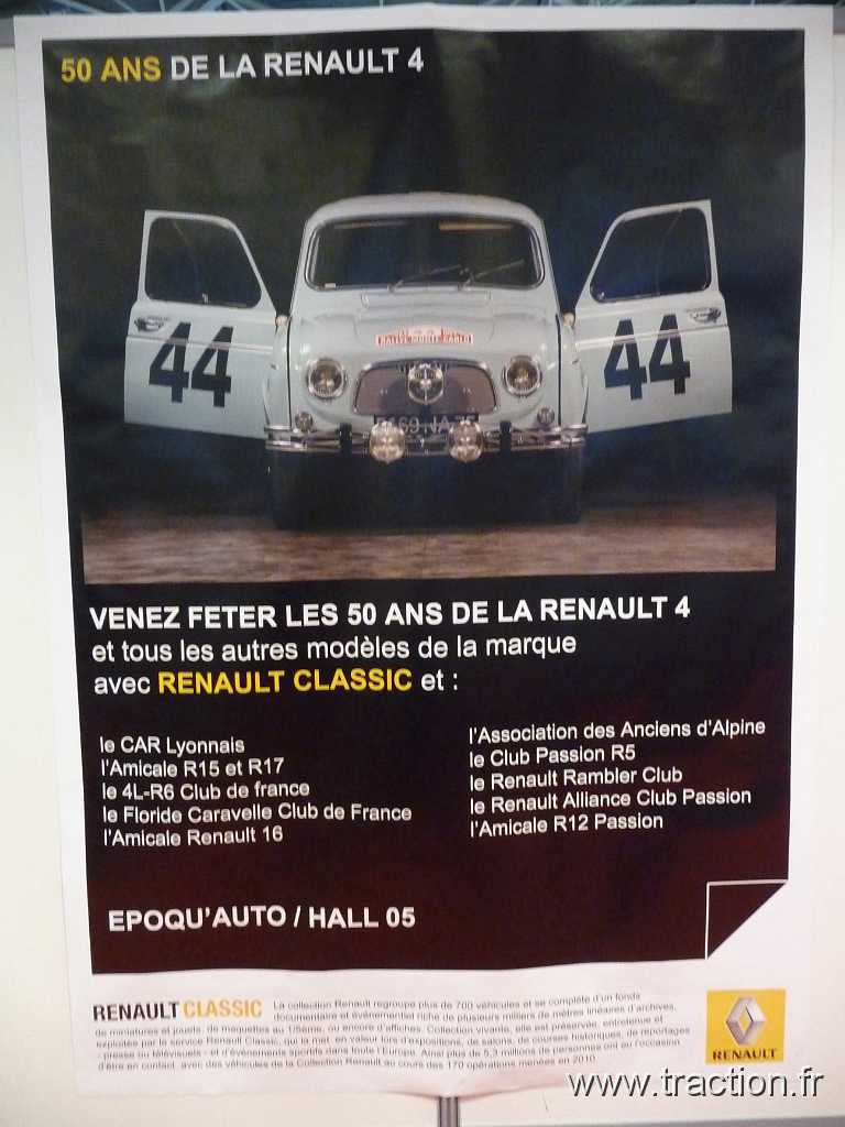 2011_epoquauto (146).jpg - 05/11/2011 - 69000 LYON - EPOQU'AUTO - 33ème Salon International Autos & Motos Anciennes - Publicité 50 ans de la RENAULT 4